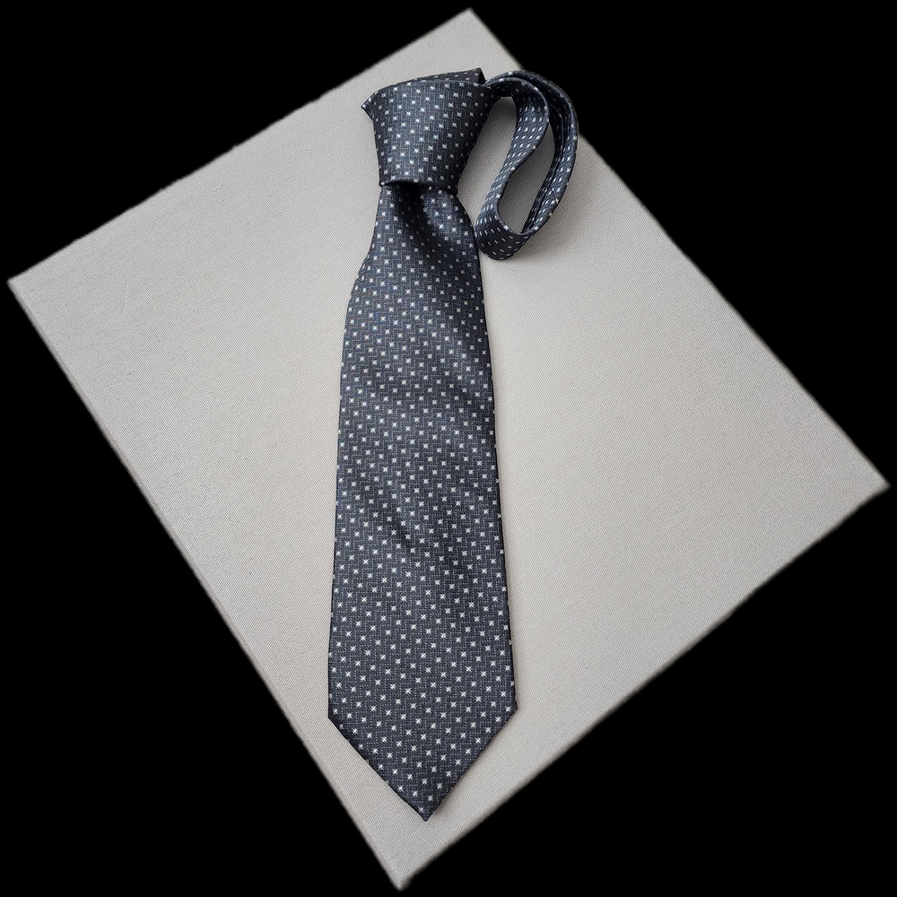 Classic Blue and White Geometric Tie